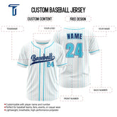 Custom Teal Pinestripe Button Down Baseball Jersey